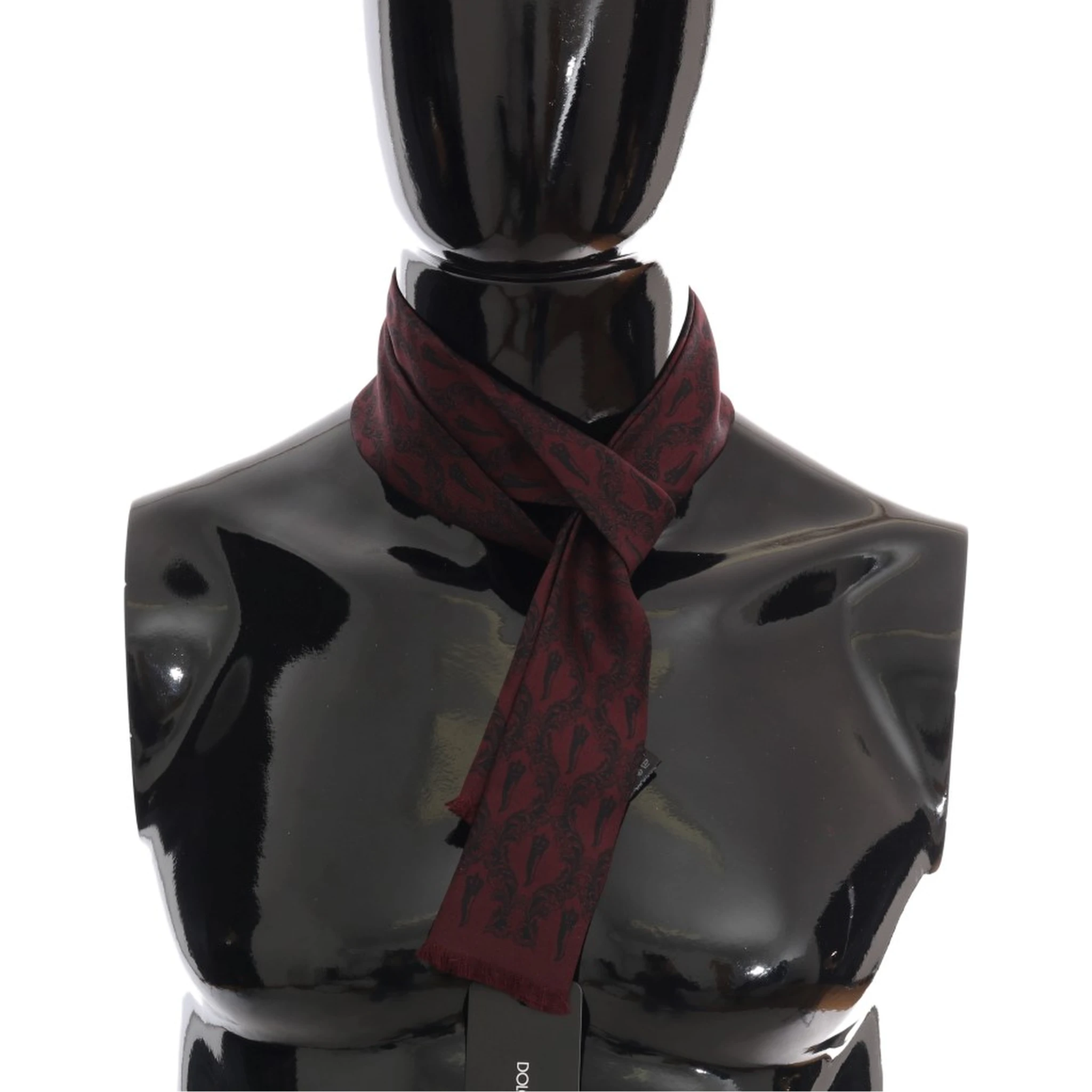 Bordeaux Silk Crown Chili Scarf