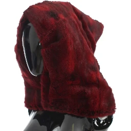 Bordeaux Hamster Fur Crochet Hood Scarf Hat