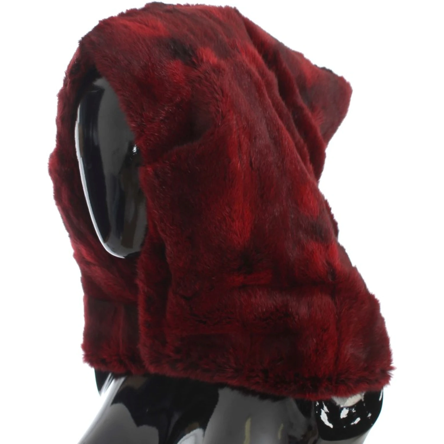 Bordeaux Hamster Fur Crochet Hood Scarf Hat