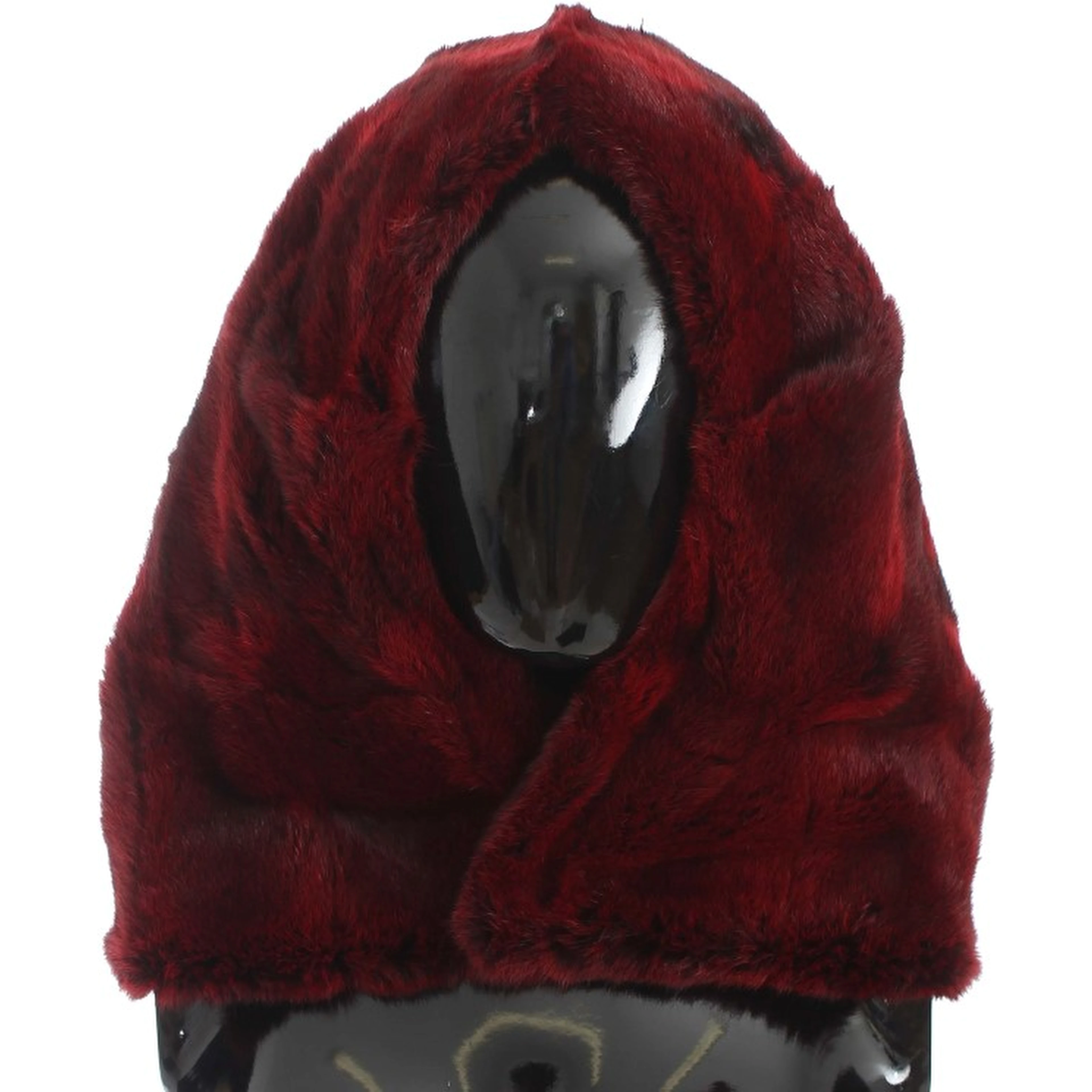 Bordeaux Hamster Fur Crochet Hood Scarf Hat