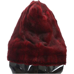 Bordeaux Hamster Fur Crochet Hood Scarf Hat