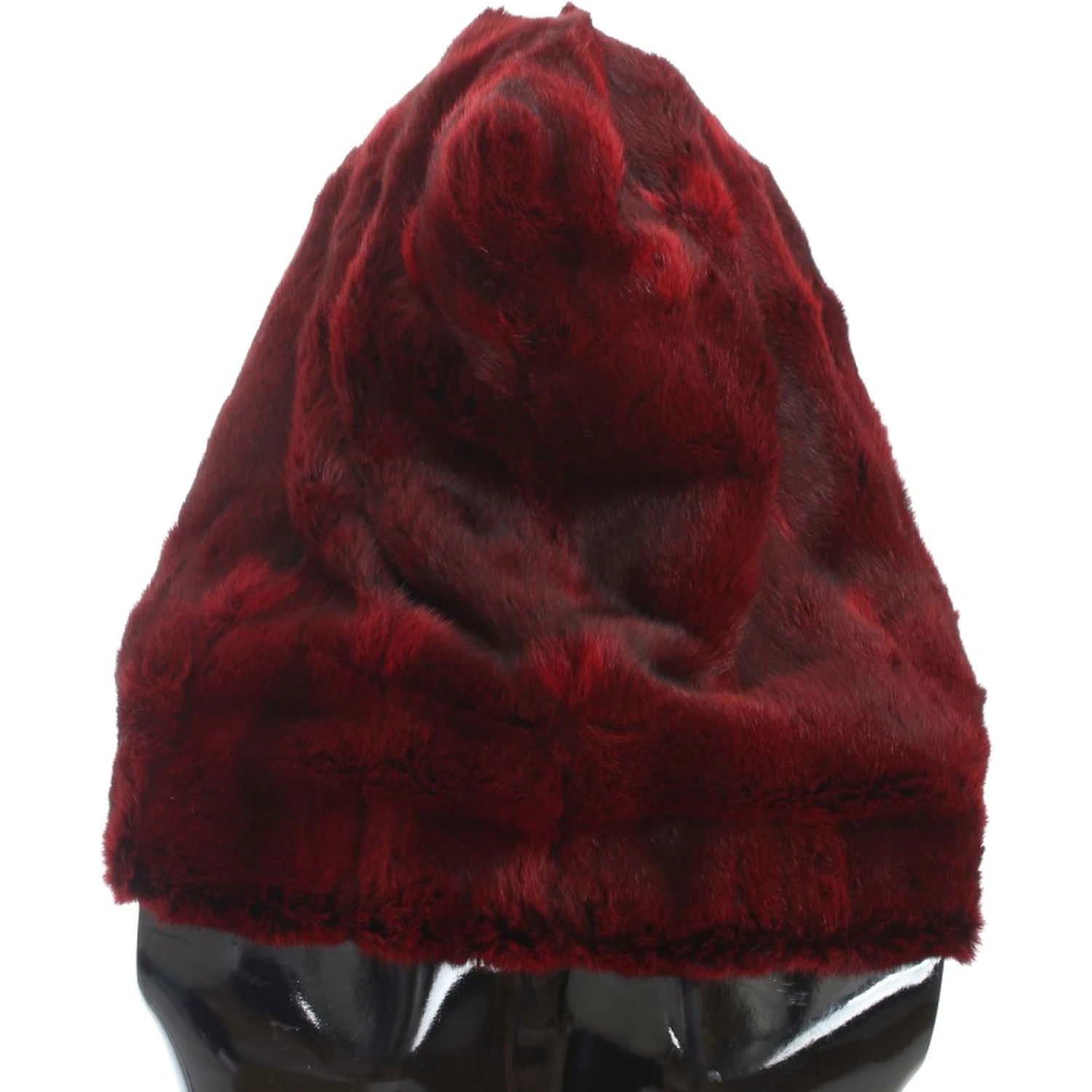 Bordeaux Hamster Fur Crochet Hood Scarf Hat