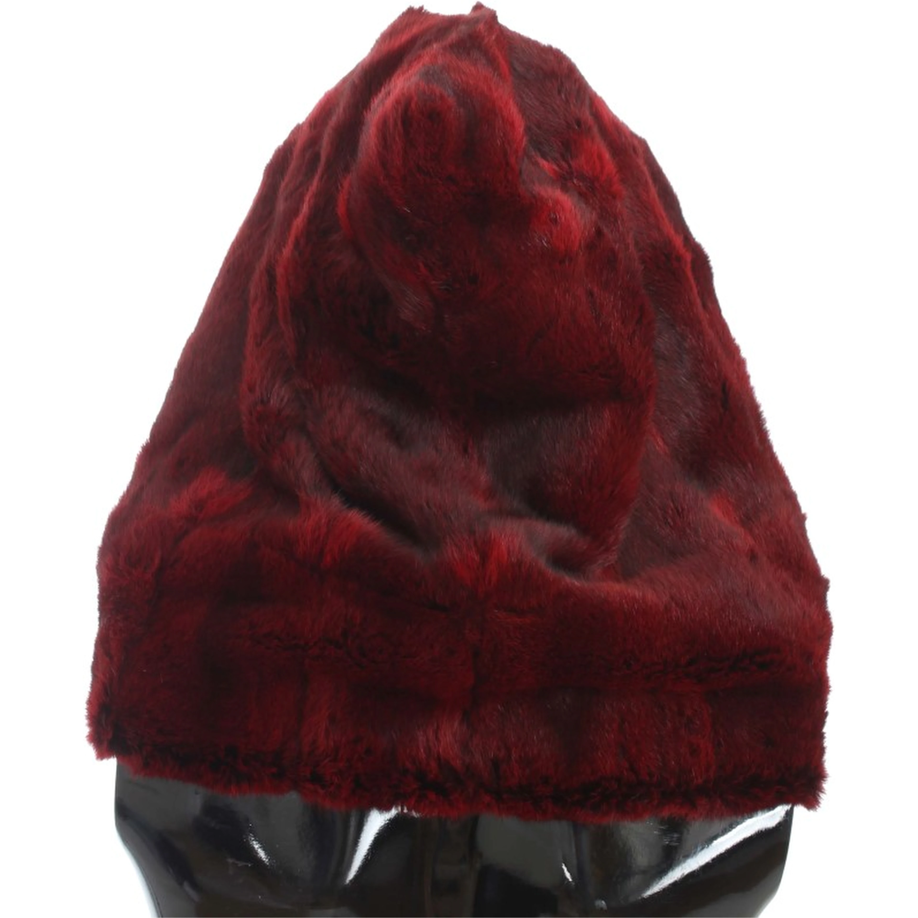 Bordeaux Hamster Fur Crochet Hood Scarf Hat