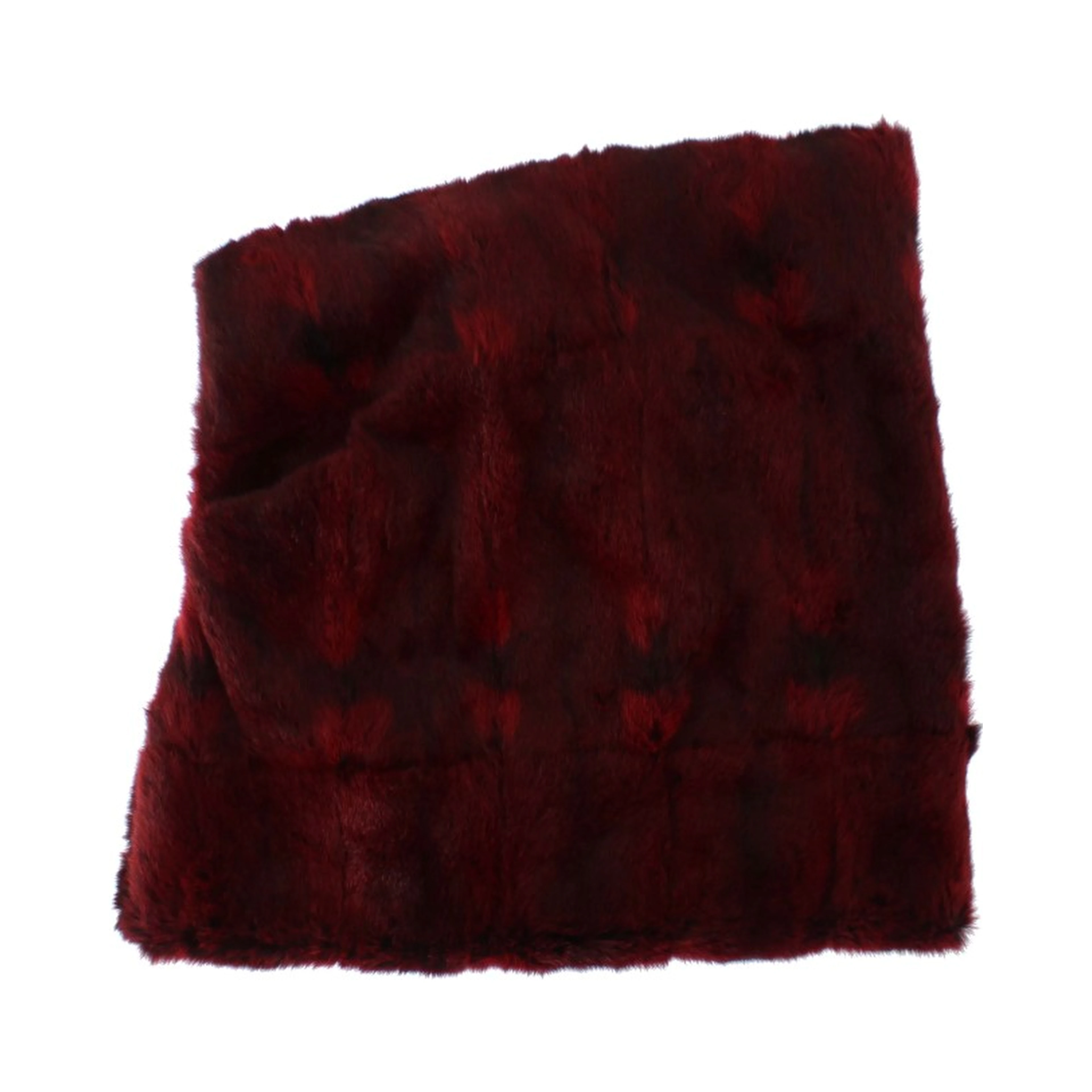 Bordeaux Hamster Fur Crochet Hood Scarf Hat