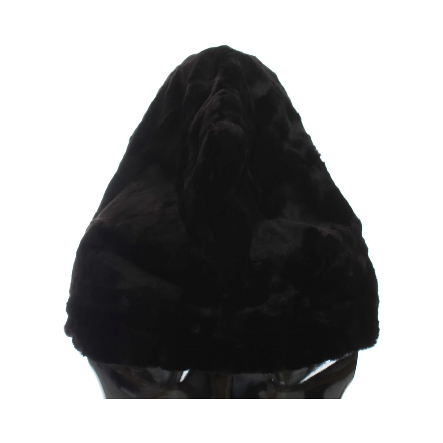 Black Weasel Fur Crochet Hood Scarf Hat
