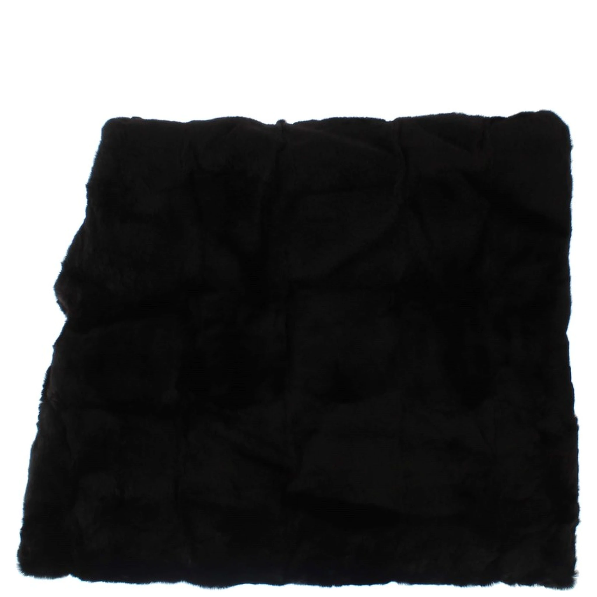 Black Weasel Fur Crochet Hood Scarf Hat