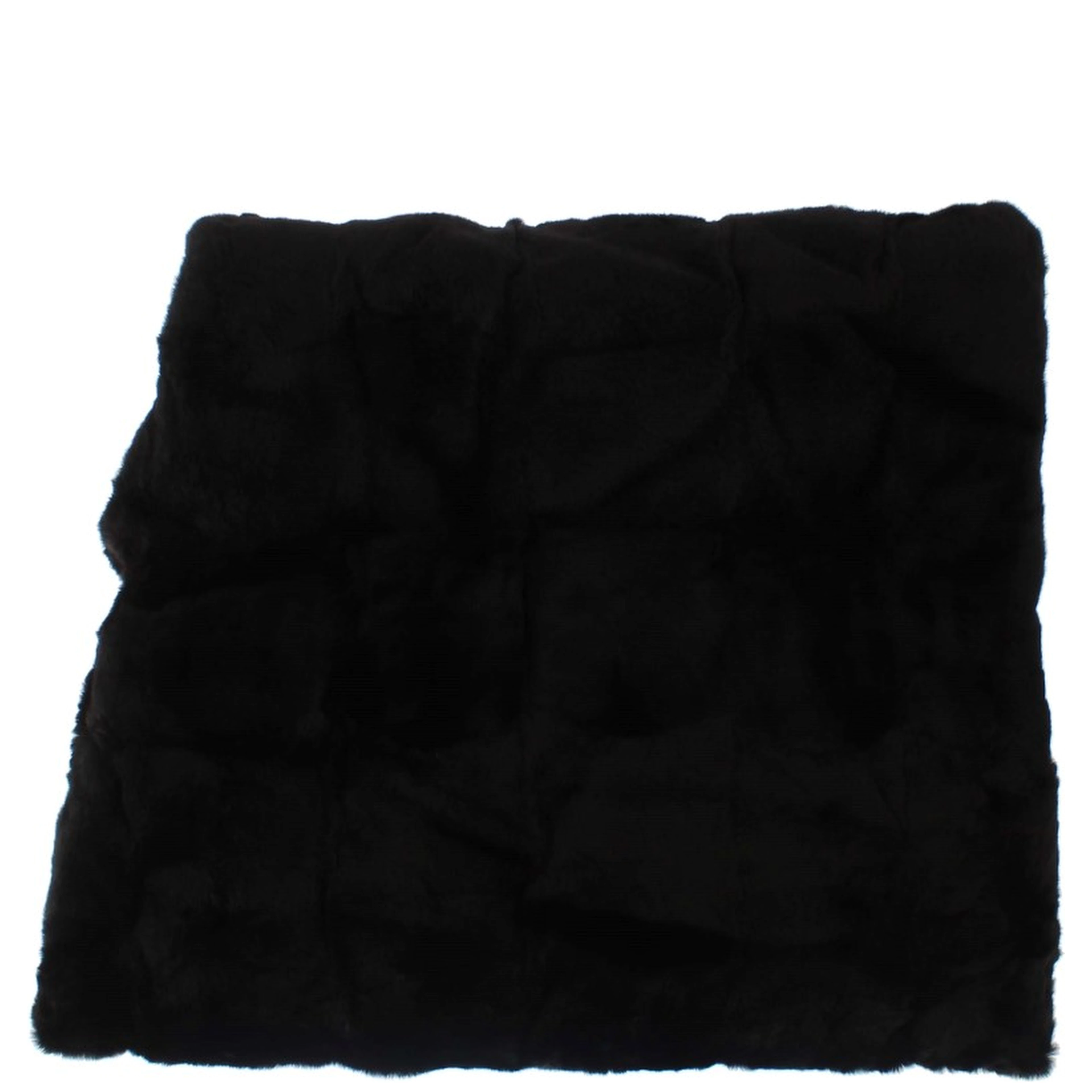Black Weasel Fur Crochet Hood Scarf Hat