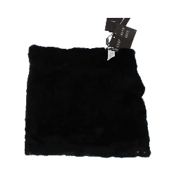Black Weasel Fur Crochet Hood Scarf Hat