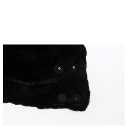 Black Weasel Fur Crochet Hood Scarf Hat