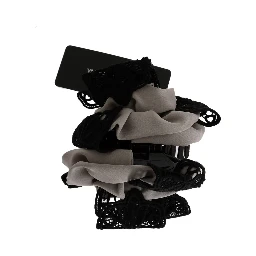 Gray Silk Black Lace Hair Claw