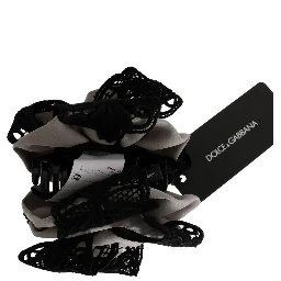 Gray Silk Black Lace Hair Claw