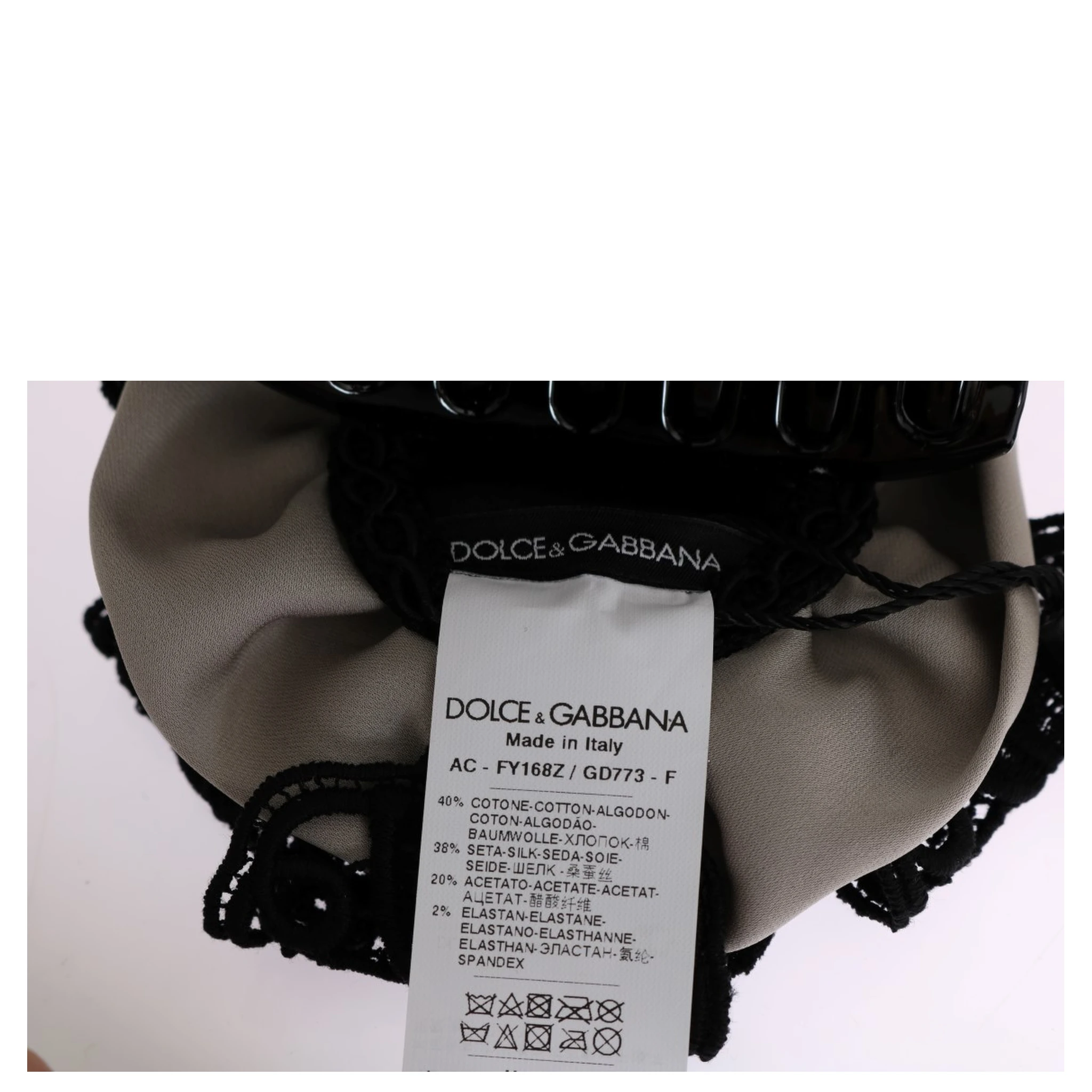 Gray Silk Black Lace Hair Claw