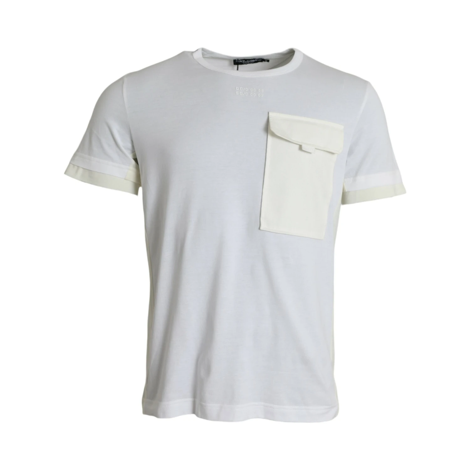 White Cotton Pocket Short Sleeves T-shirt