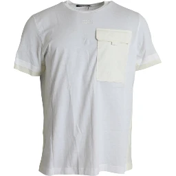 White Cotton Pocket Short Sleeves T-shirt