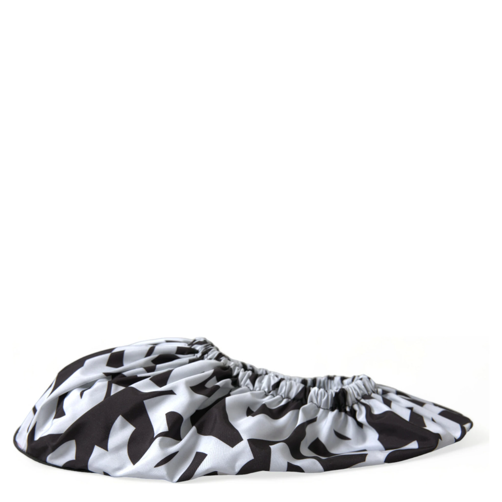 White Logo Print Nylon Slip On Flats Shoes