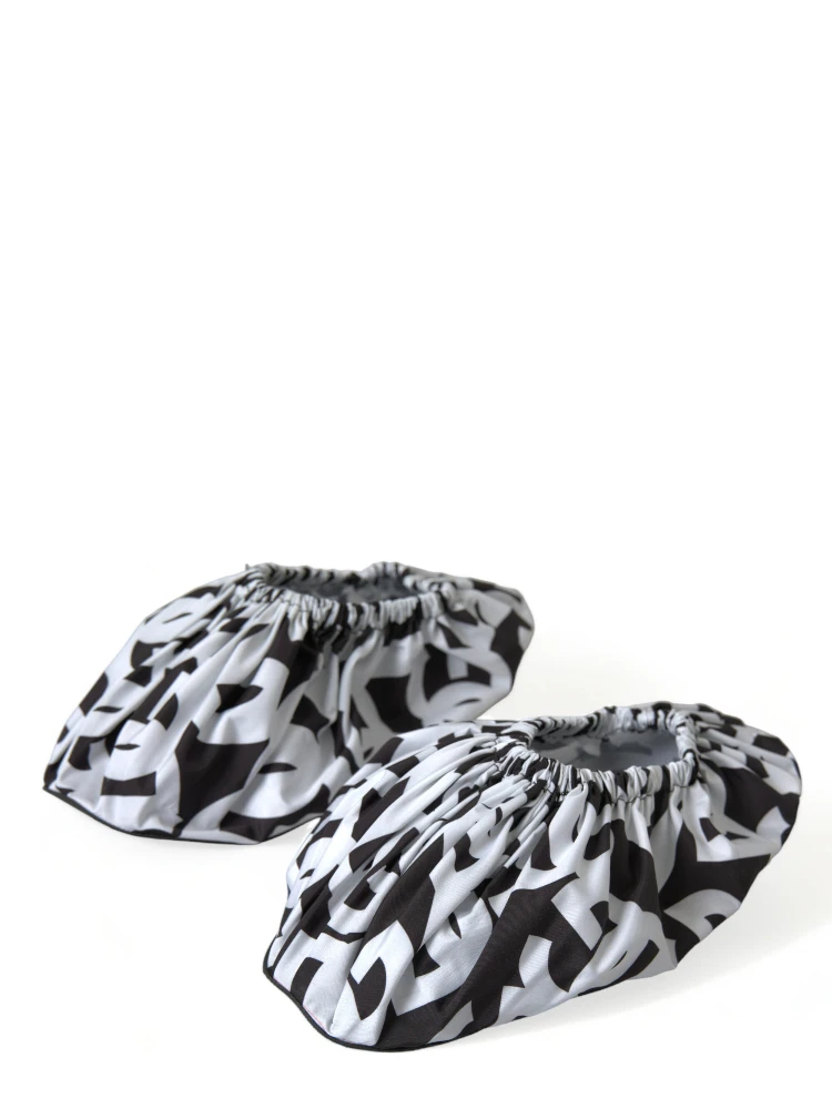 White Logo Print Nylon Slip On Flats Shoes alternative