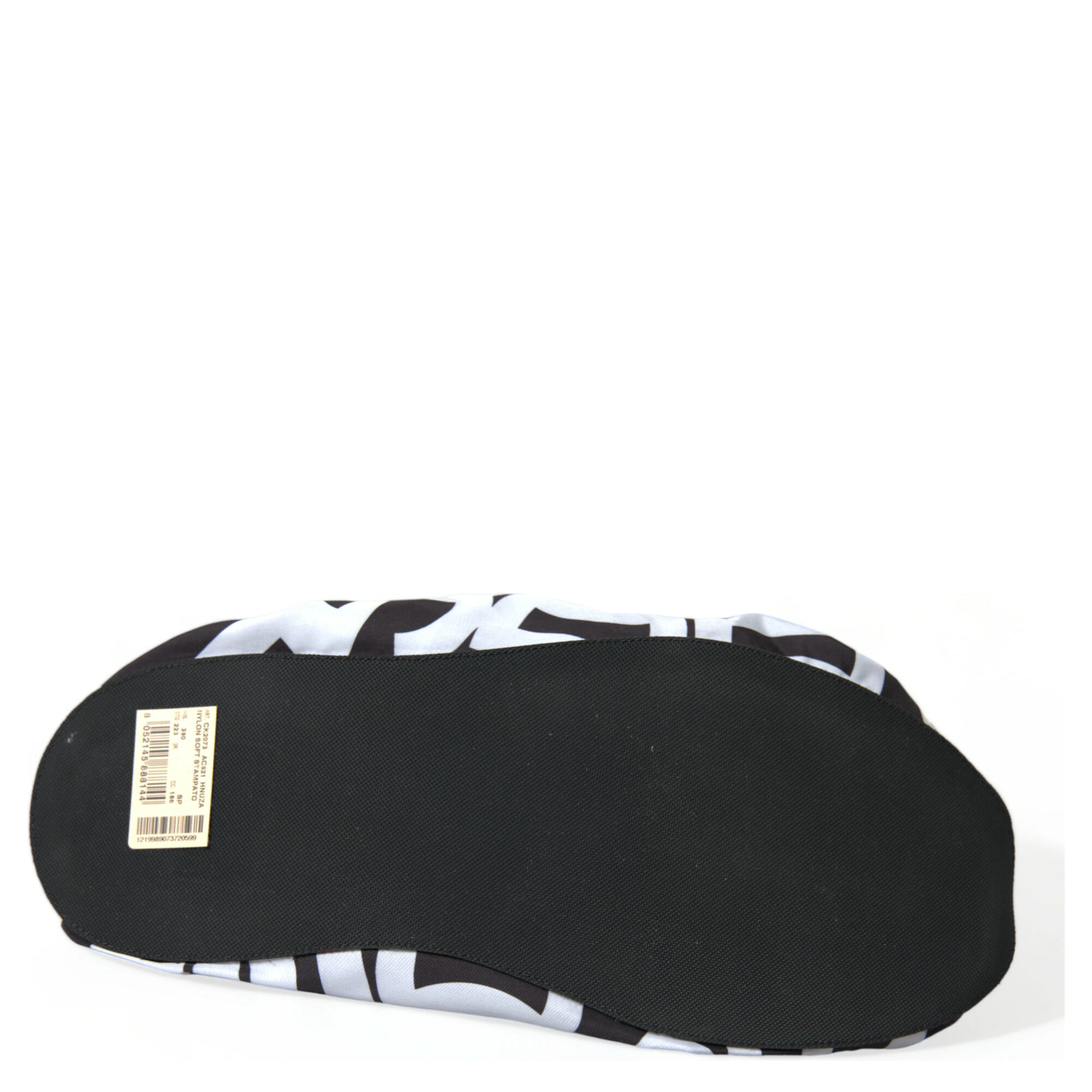 White Logo Print Nylon Slip On Flats Shoes