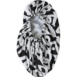 White Logo Print Nylon Slip On Flats Shoes