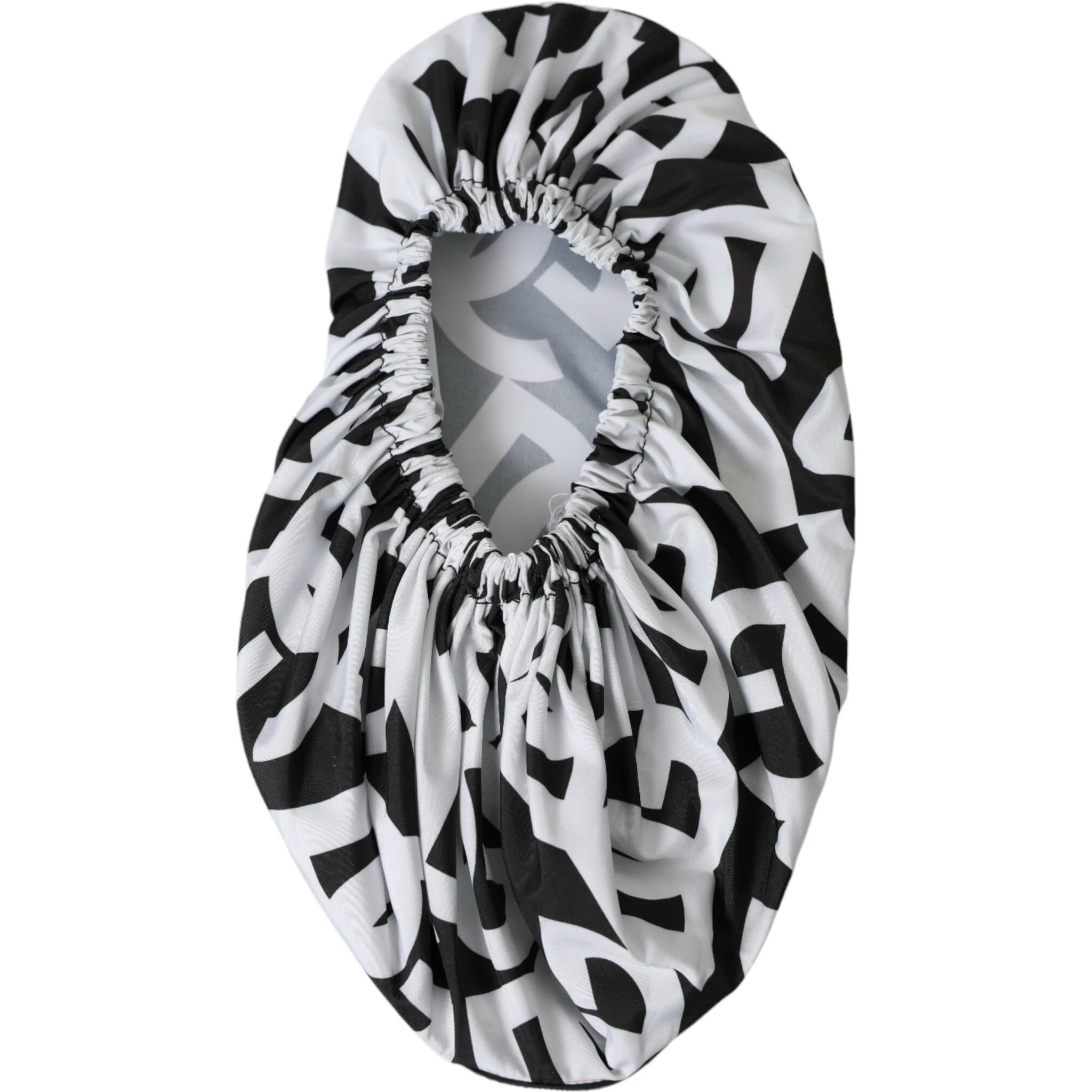 White Logo Print Nylon Slip On Flats Shoes