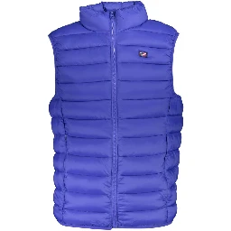 Blue Polyamide Sleveless Jacket