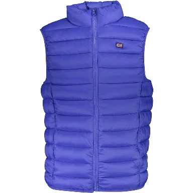 Blue Polyamide Sleveless Jacket