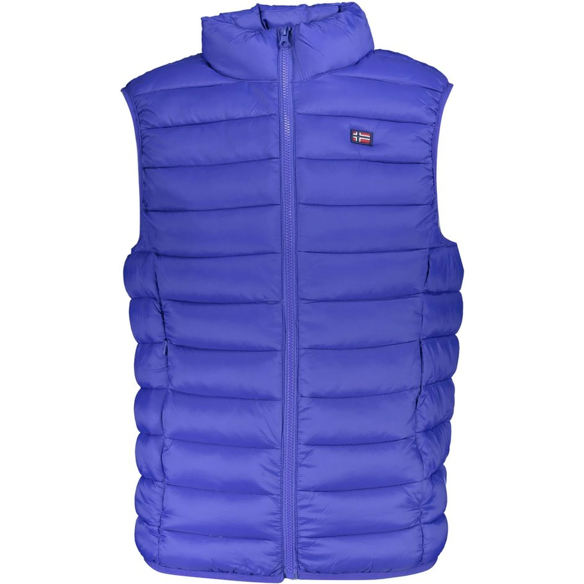 Blue Polyamide Sleveless Jacket