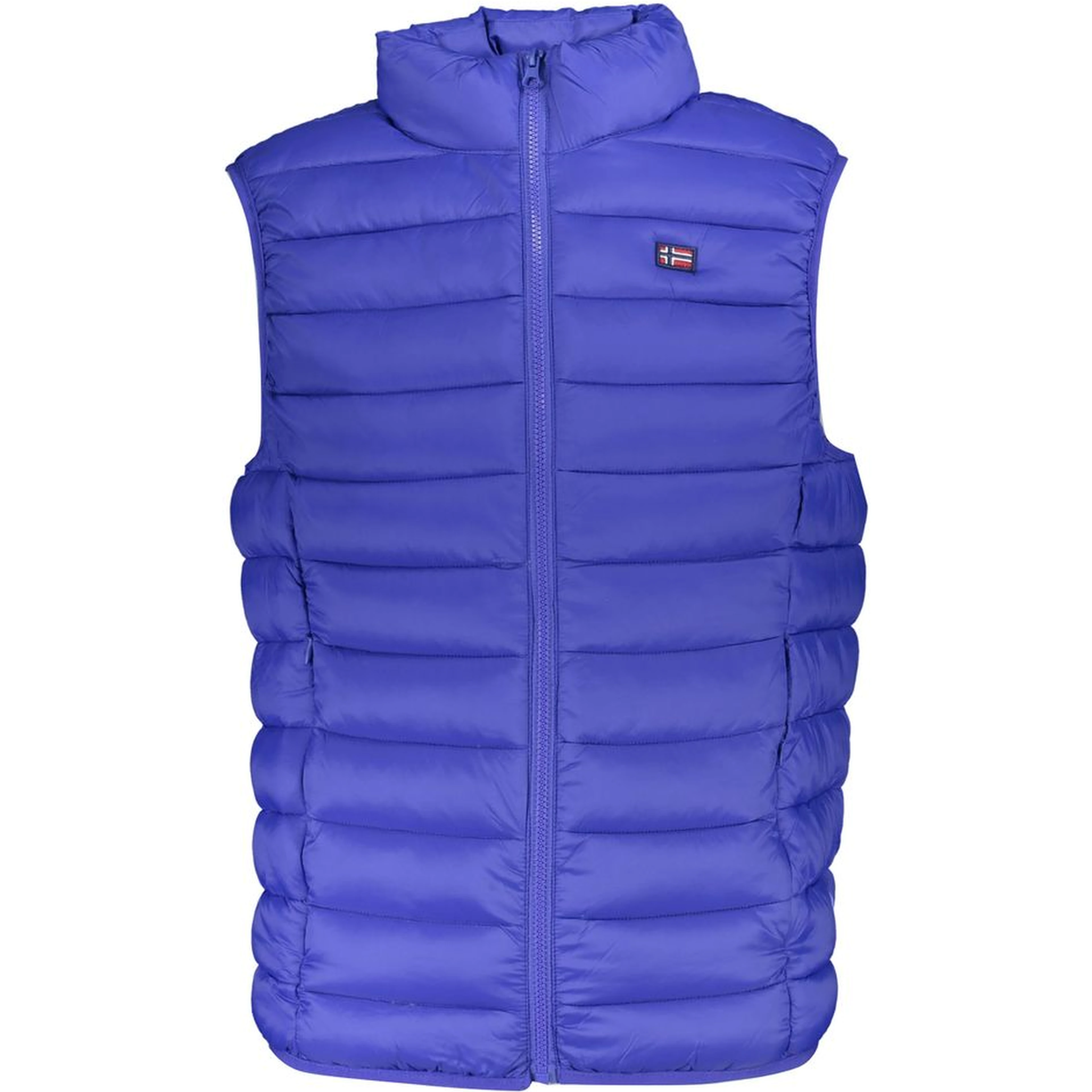 Blue Polyamide Sleveless Jacket