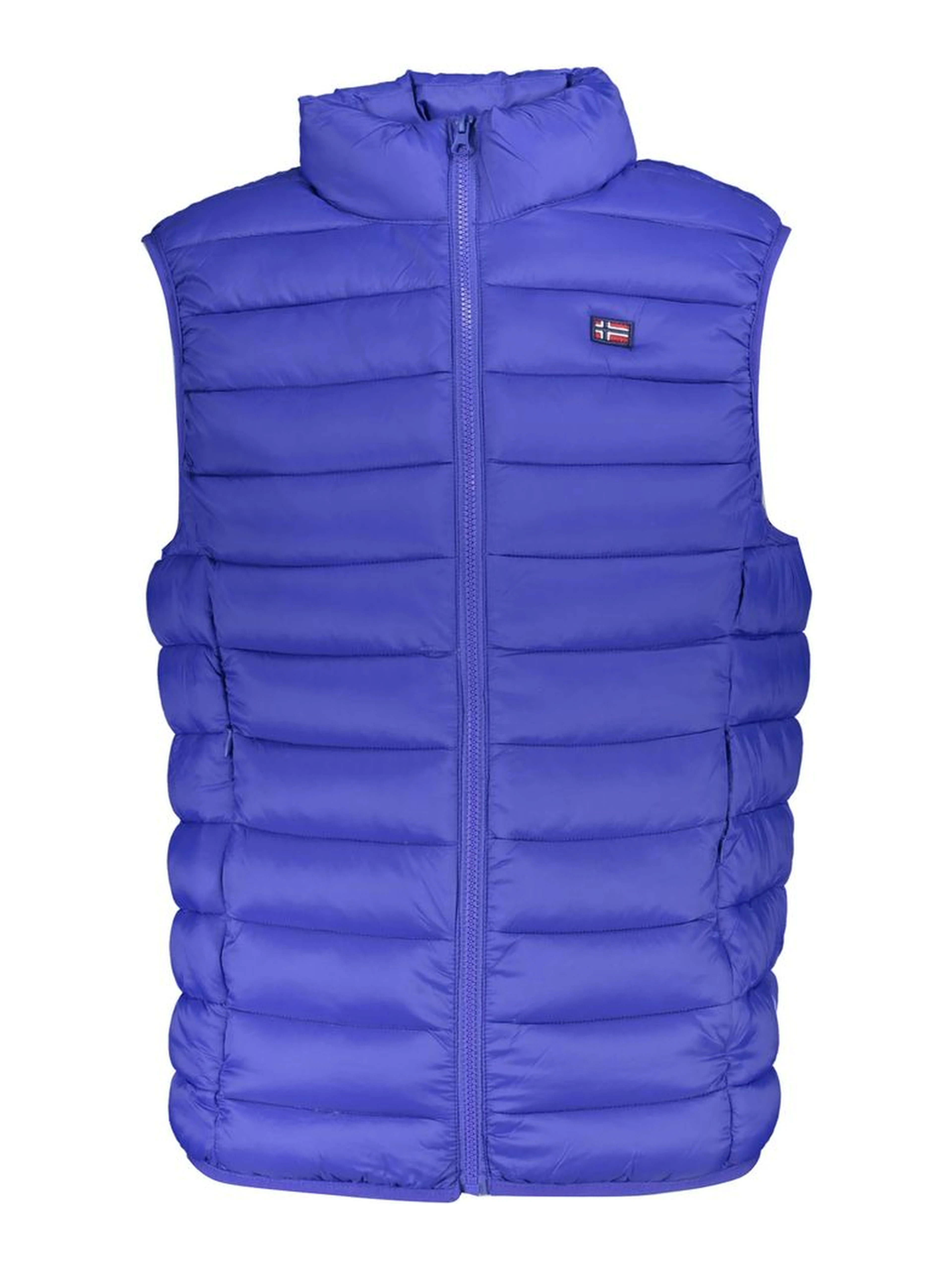 Blue Polyamide Sleveless Jacket