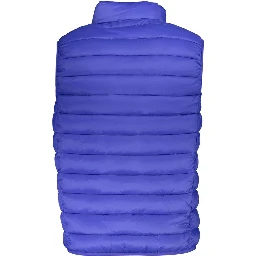 Blue Polyamide Sleveless Jacket