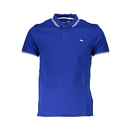 Blue Cotton Polo Shirt