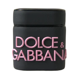 Black Pink Silicone Embossed Logo Airpods Case