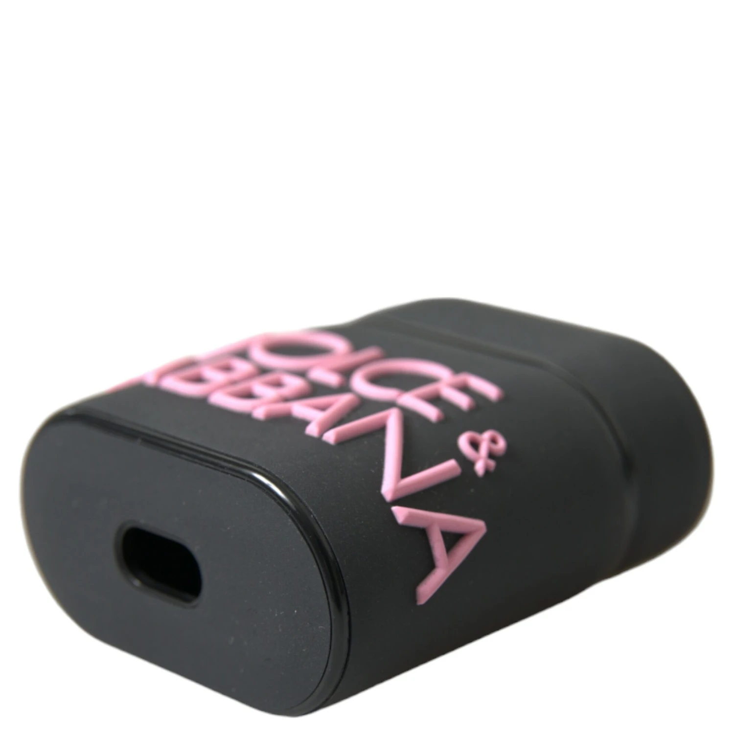 Black Pink Silicone Embossed Logo Airpods Case