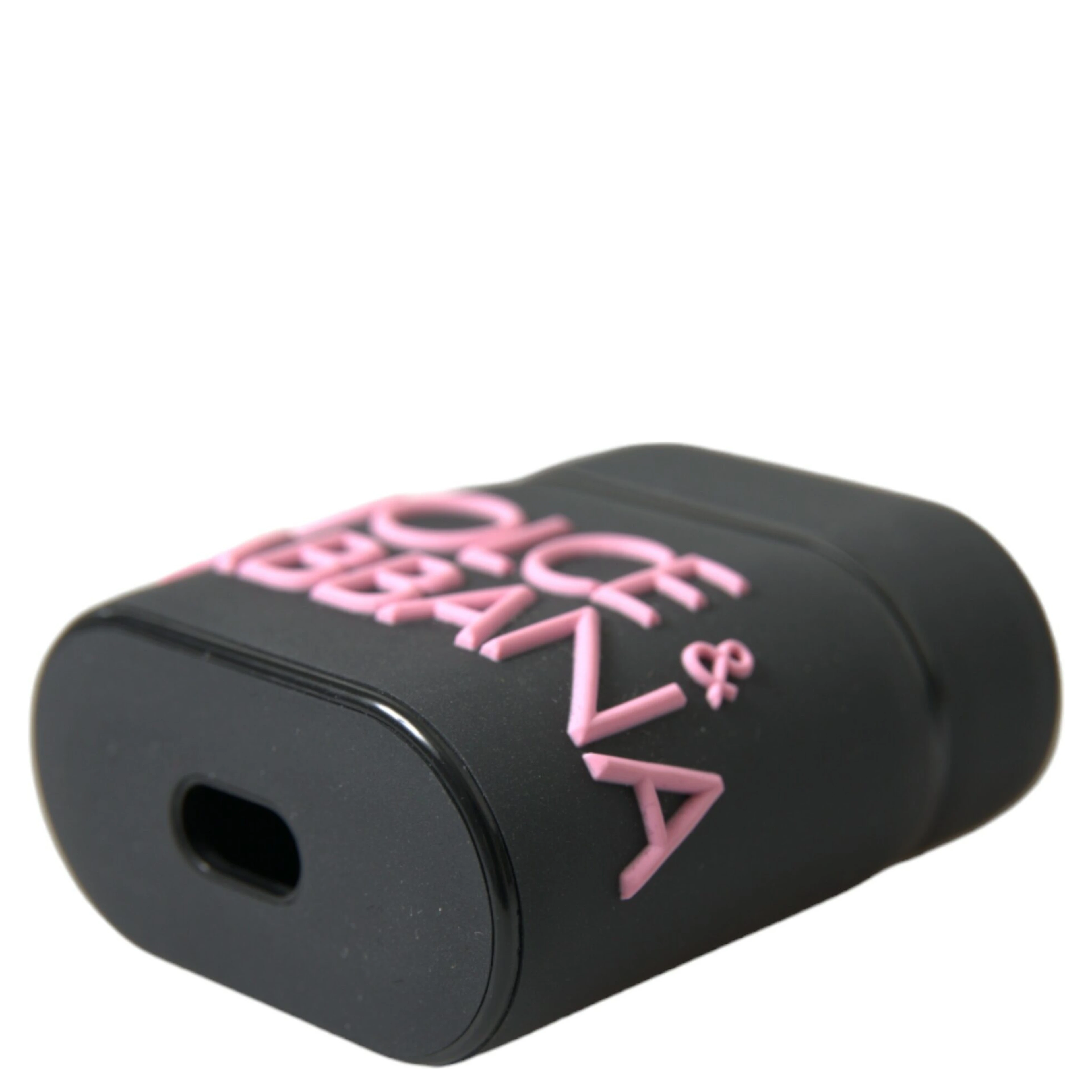 Black Pink Silicone Embossed Logo Airpods Case