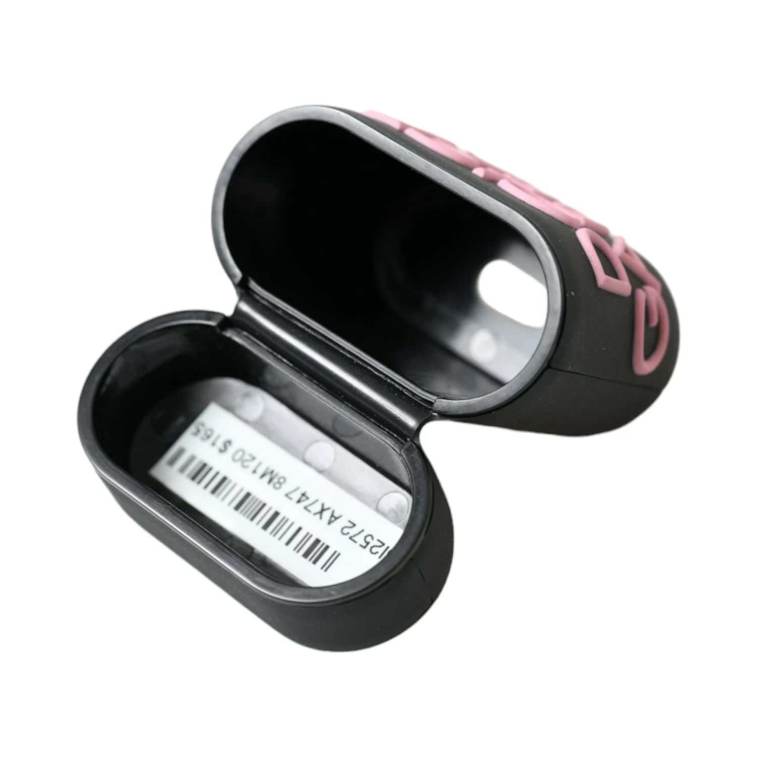 Black Pink Silicone Embossed Logo Airpods Case