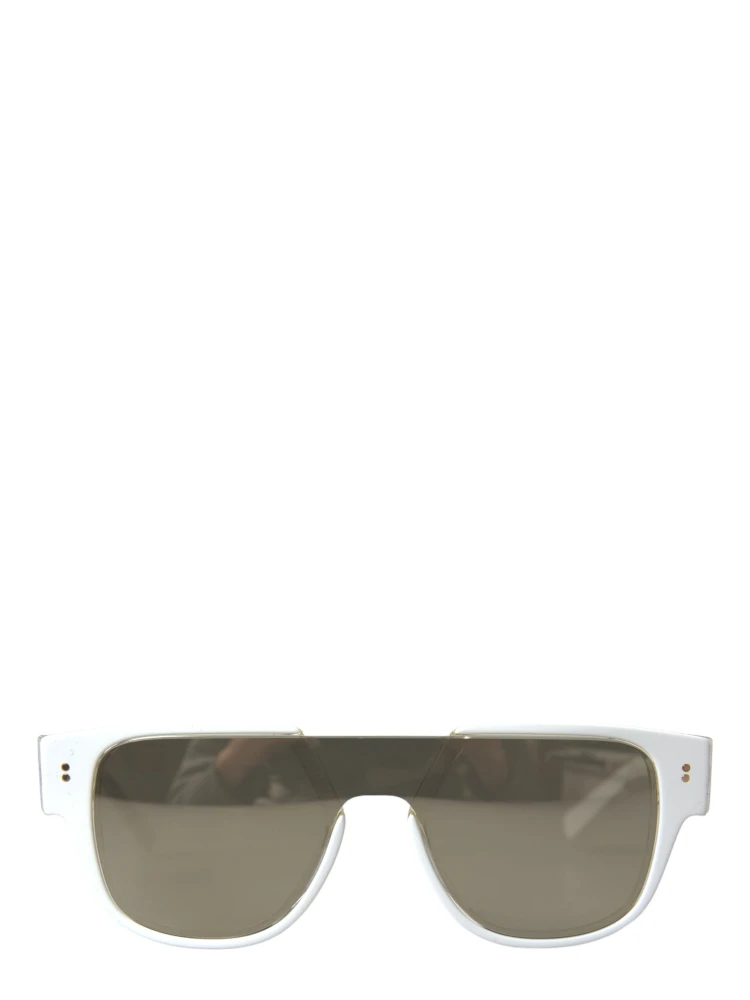 White Acetate Mirror Lenses DG4356 Sunglasses