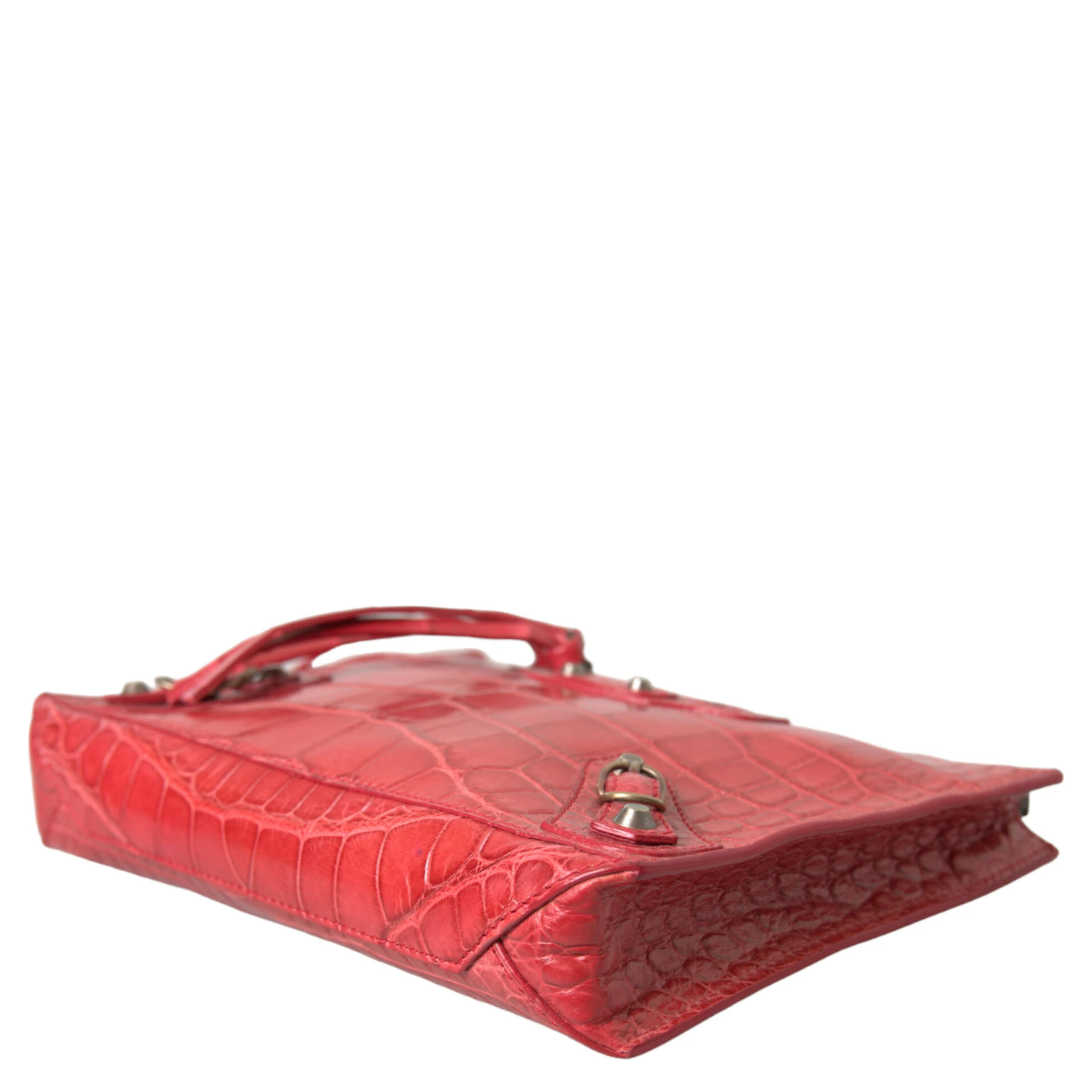 Red Exotic Skin Leather Classic Pouch Purse Wristlet Bag