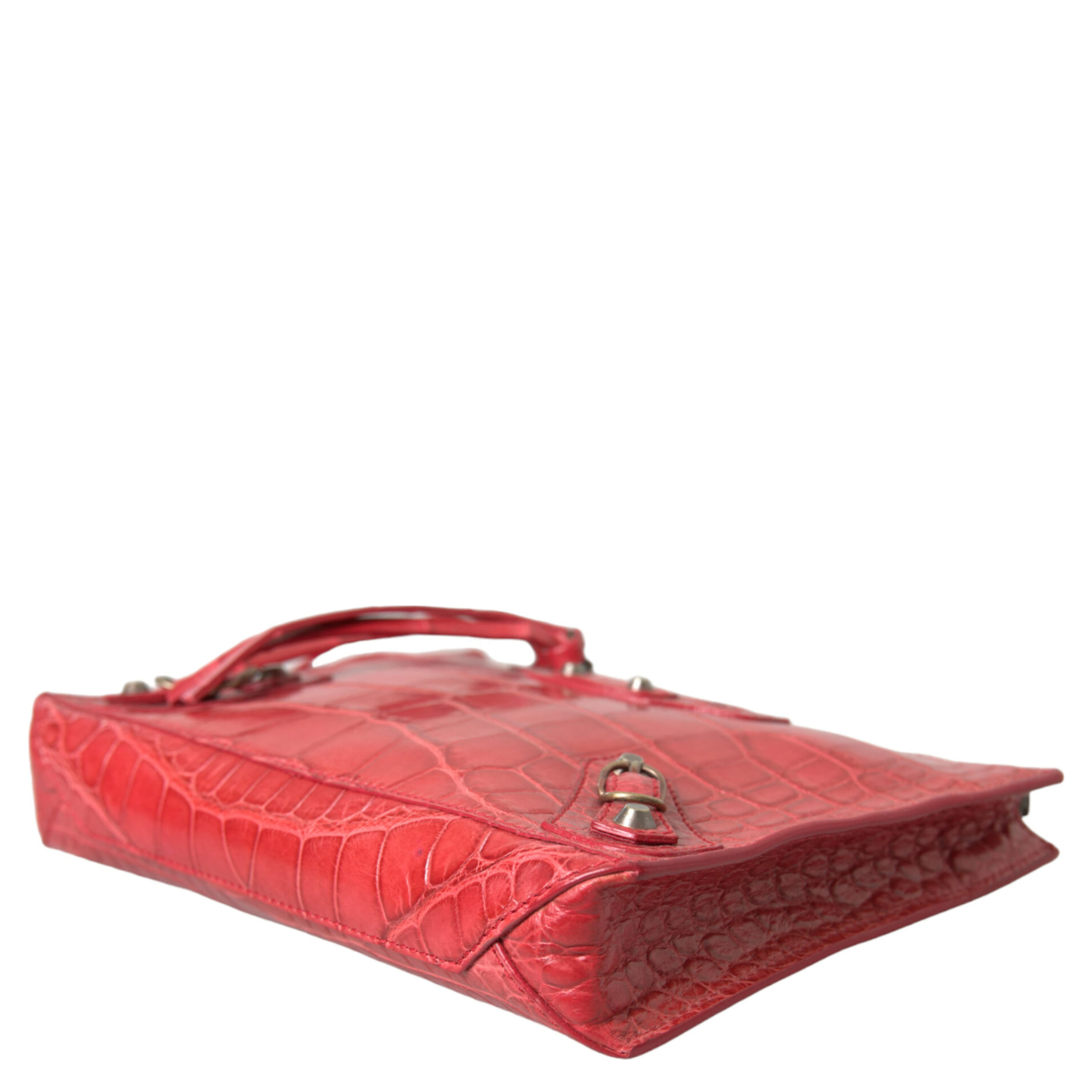 Red Exotic Skin Leather Classic Pouch Purse Wristlet Bag