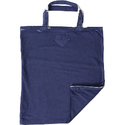 Blue Jersey Fabric Logo Shoulder Shopping Tote Shopping Bag
