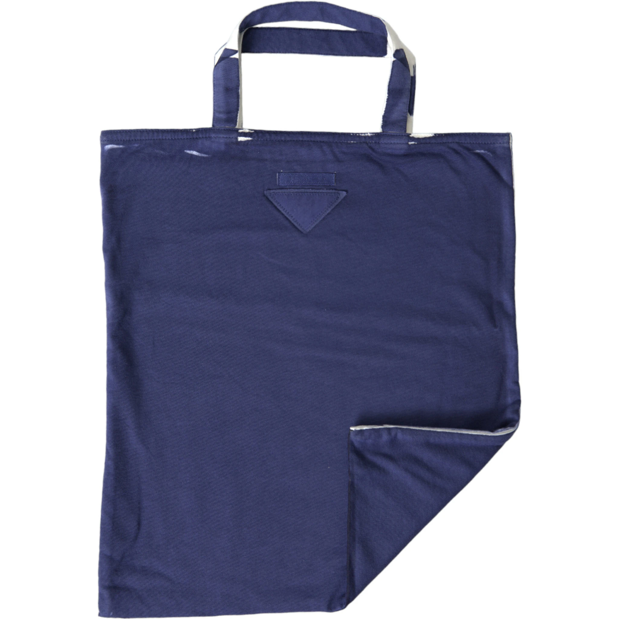 Blue Jersey Fabric Logo Shoulder Shopping Tote Shopping Bag