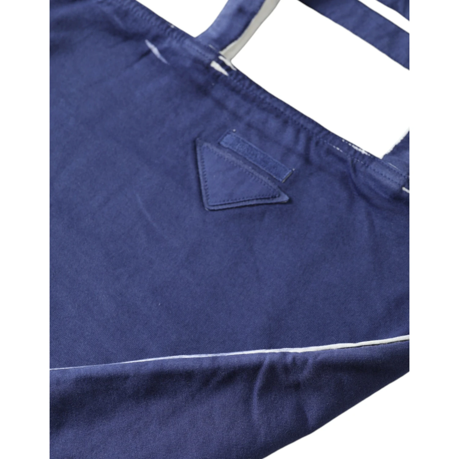 Blue Jersey Fabric Logo Shoulder Shopping Tote Shopping Bag
