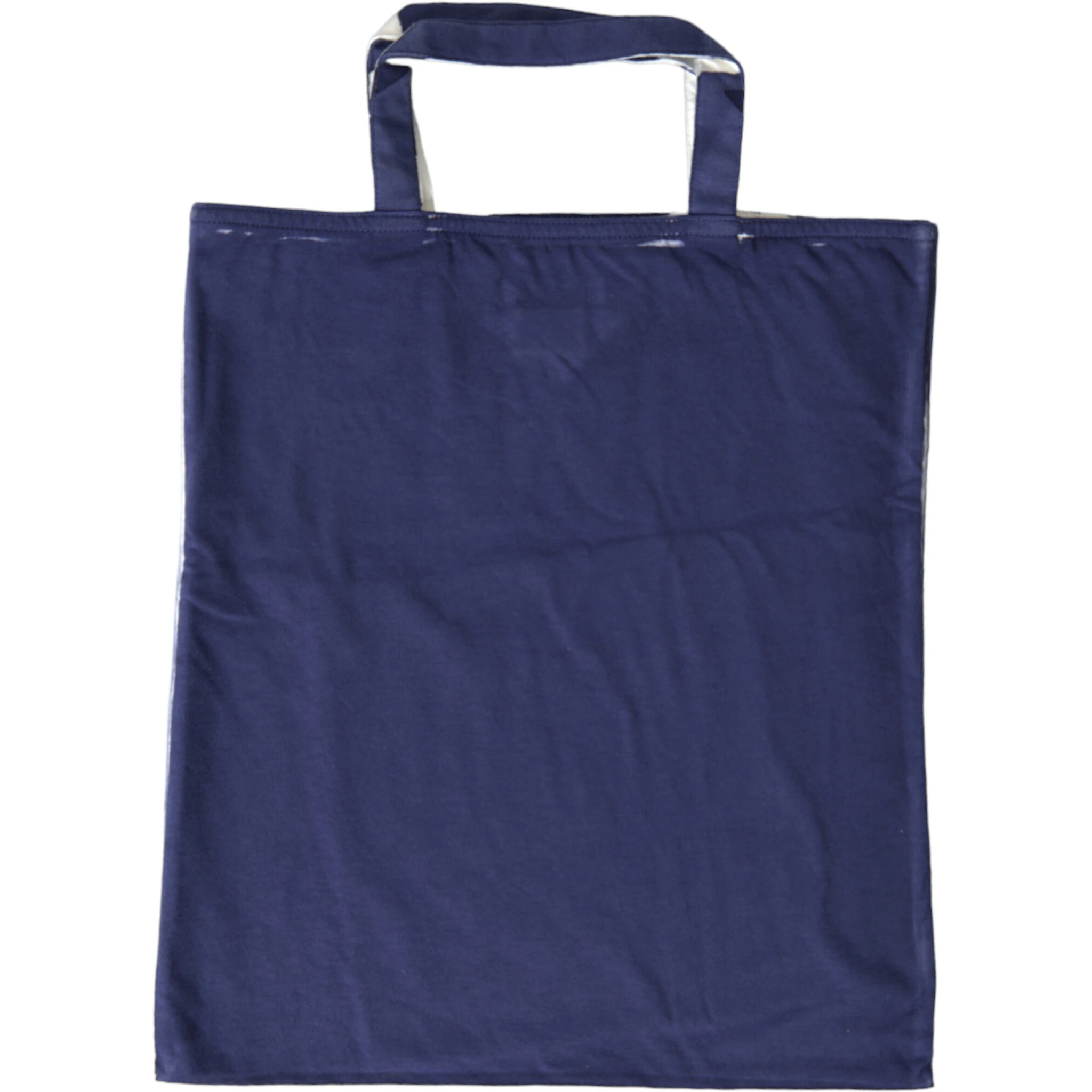 Blue Jersey Fabric Logo Shoulder Shopping Tote Shopping Bag