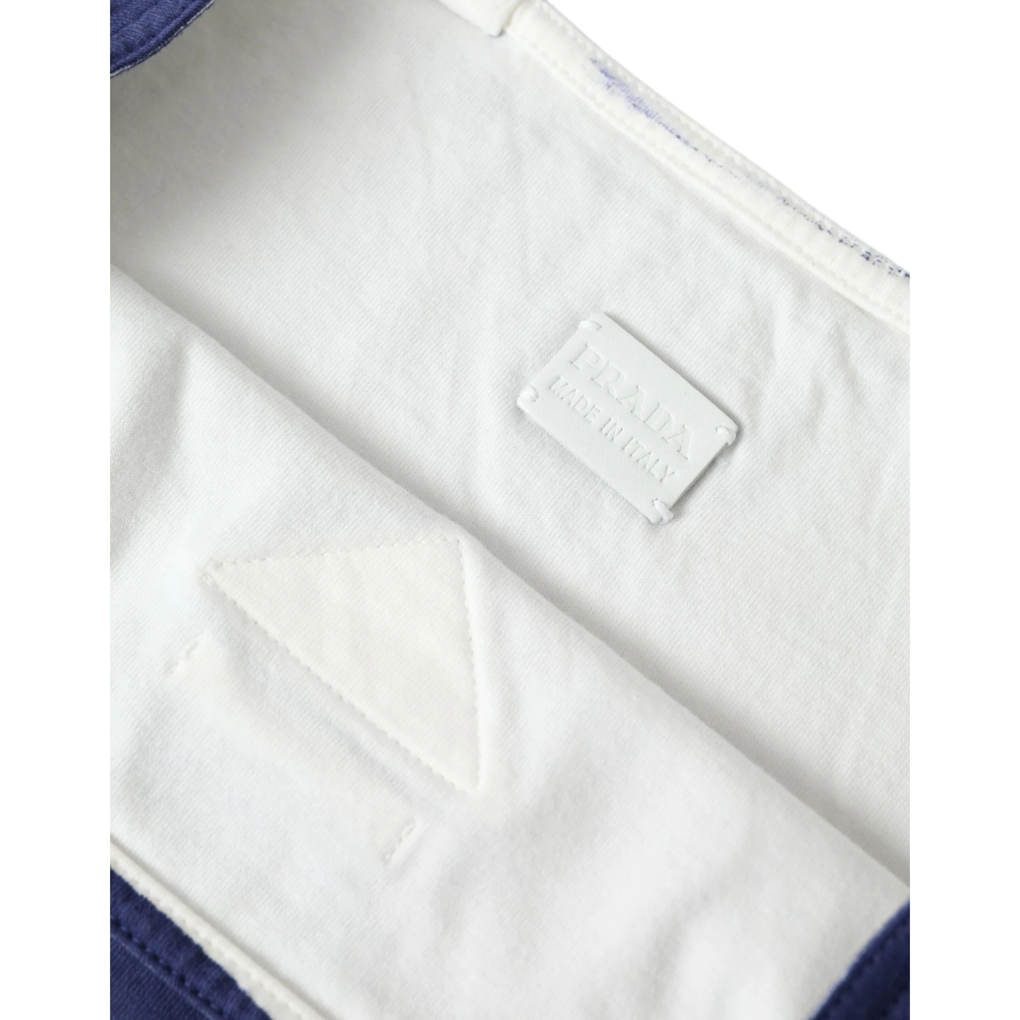 Blue Jersey Fabric Logo Shoulder Shopping Tote Shopping Bag