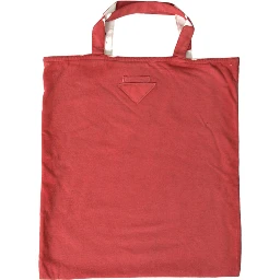Red Jersey Fabric Logo Shoulder Shopping Tote Bag