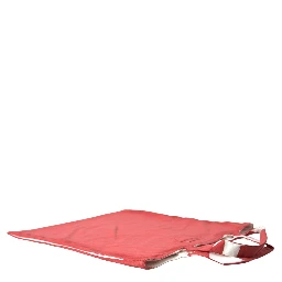 Red Jersey Fabric Logo Shoulder Shopping Tote Bag