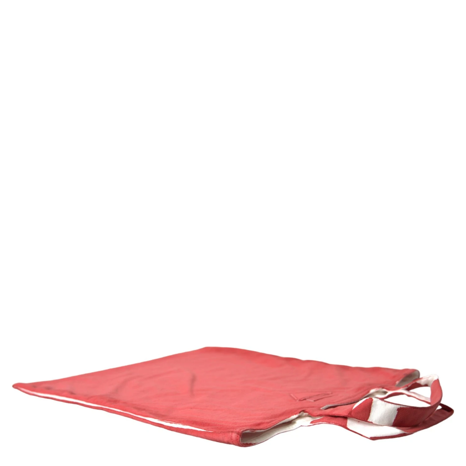 Red Jersey Fabric Logo Shoulder Shopping Tote Bag