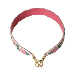 White Floral Leather Accessory Shoulder Strap