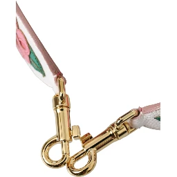 White Floral Leather Accessory Shoulder Strap