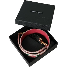 White Floral Leather Accessory Shoulder Strap