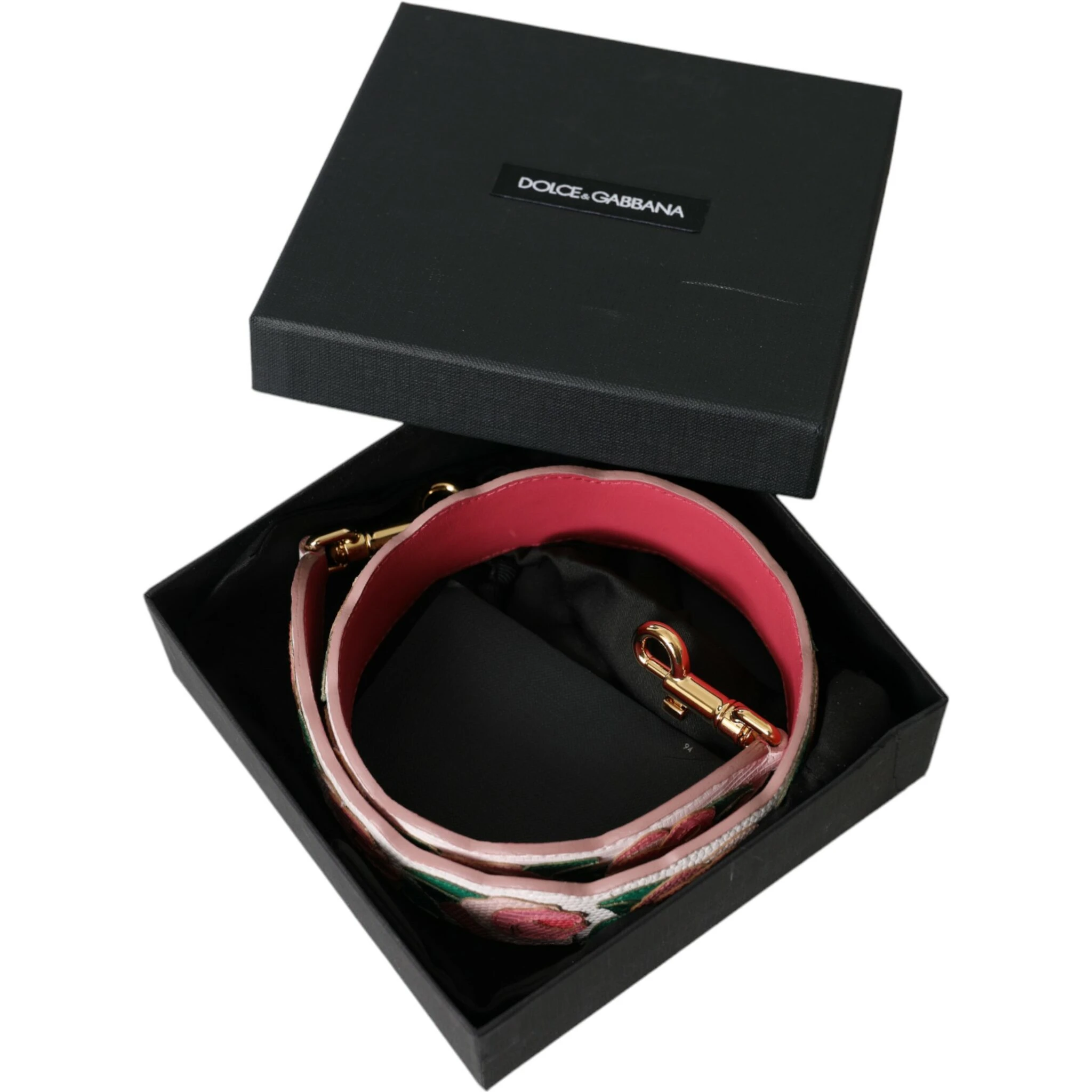 White Floral Leather Accessory Shoulder Strap