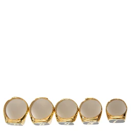Gold Brass ROYAL Enamel Set of 5 Ring